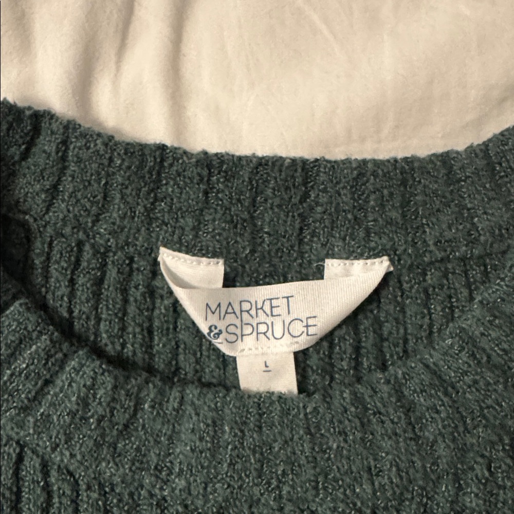 Cropped Ribbed Sweater – Size L Teal Green Market & Spruce Aspen - Picture 6 of 8